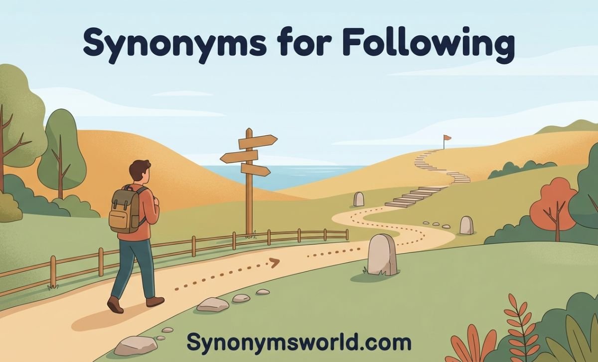 synonyms for following
